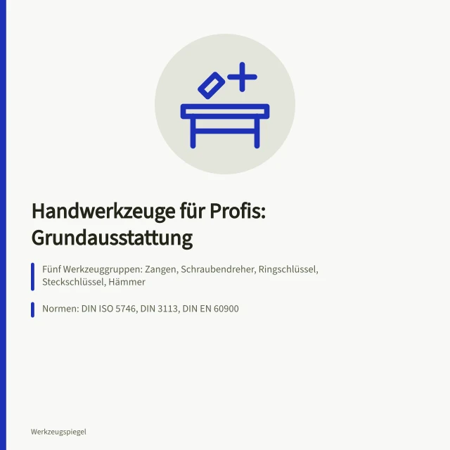 Handwerkzeuge wie Zange, Schraubendreher und Hammer auf einer Werkbank. Handwerkzeuge für Profis in 5 Beispielen für die Werkstattausstattung
