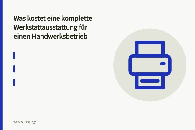 Werkstatt mit Werkbänken, Schubladenschränken und Werkstattwagen für vier Arbeitsplätze. Was kostet eine komplette Werkstattausstattung für einen Handwerksbetrieb